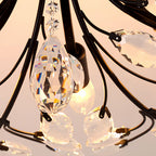 Fern Crystal Leaf Semi-Flush Mount (26"–33")