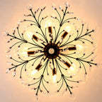 Fern Crystal Leaf Semi-Flush Mount (26"–33")