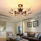 Crystal Leaf Semi Flush Chandelier - view 4