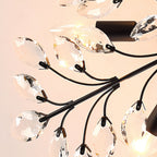 Fern Crystal Leaf Semi-Flush Mount (26"–33")