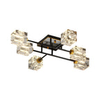 Cubi Crystal Cube Semi-Flush Mount (18"–32") - LivingLX