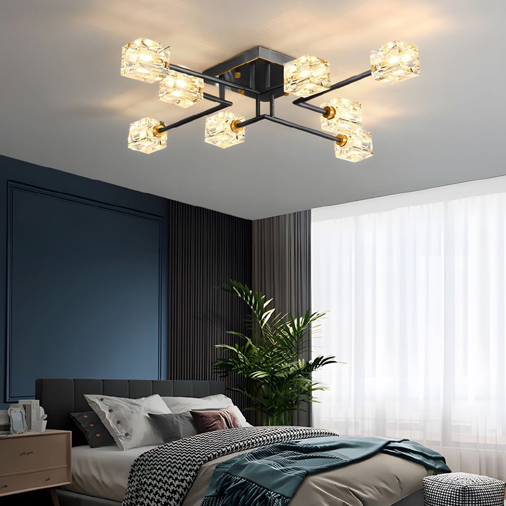 Cubi Crystal Cube Semi-Flush Mount (18"–32") - LivingLX