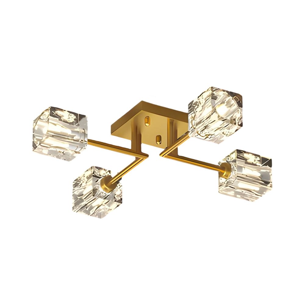 Cubi Crystal Cube Semi-Flush Mount (18"–32") - LivingLX