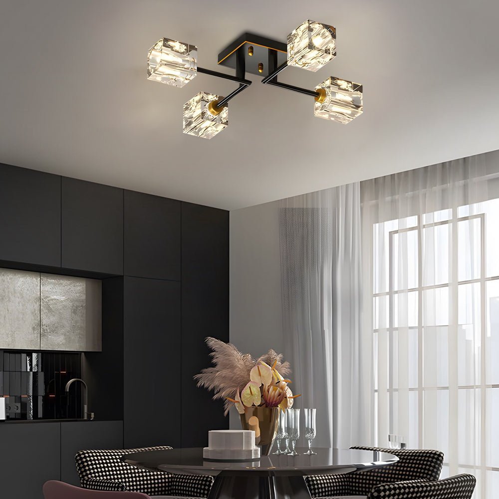 Cubi Crystal Cube Semi-Flush Mount (18"–32") - LivingLX