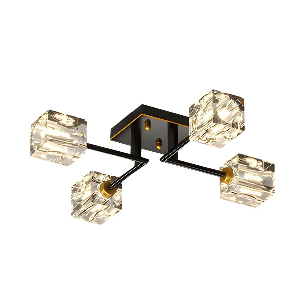 Cubi Crystal Cube Semi-Flush Mount (18"–32") - LivingLX