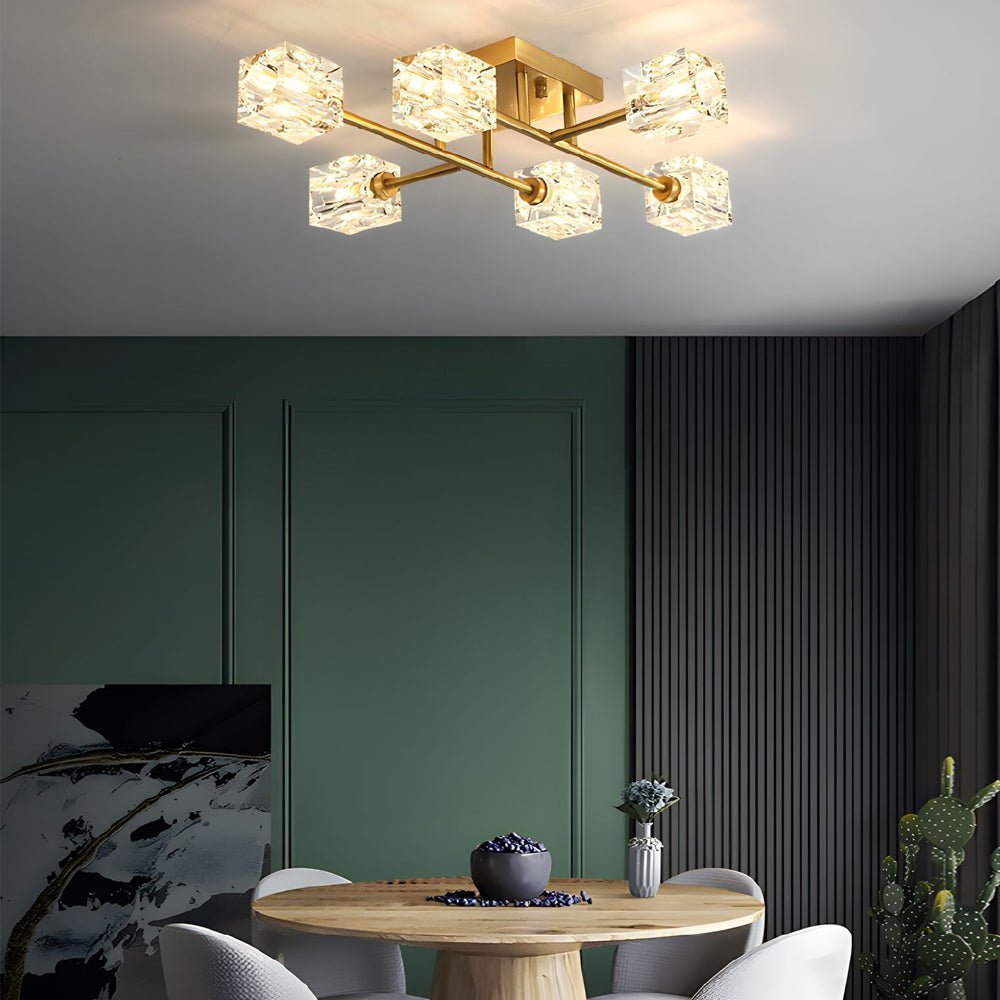 Cubi Crystal Cube Semi-Flush Mount (18"–32") - LivingLX