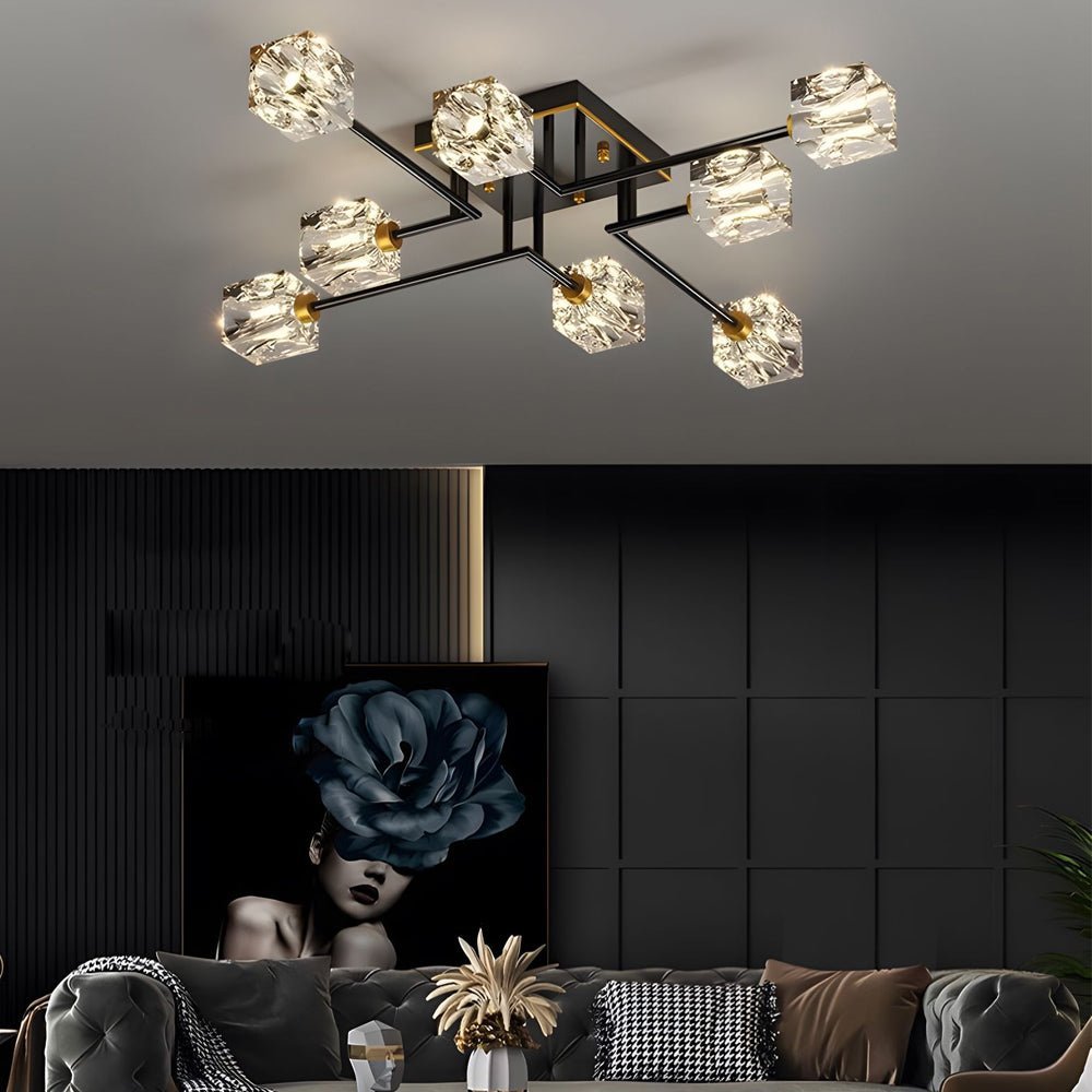 Cubi Crystal Cube Semi-Flush Mount (18"–32") - LivingLX
