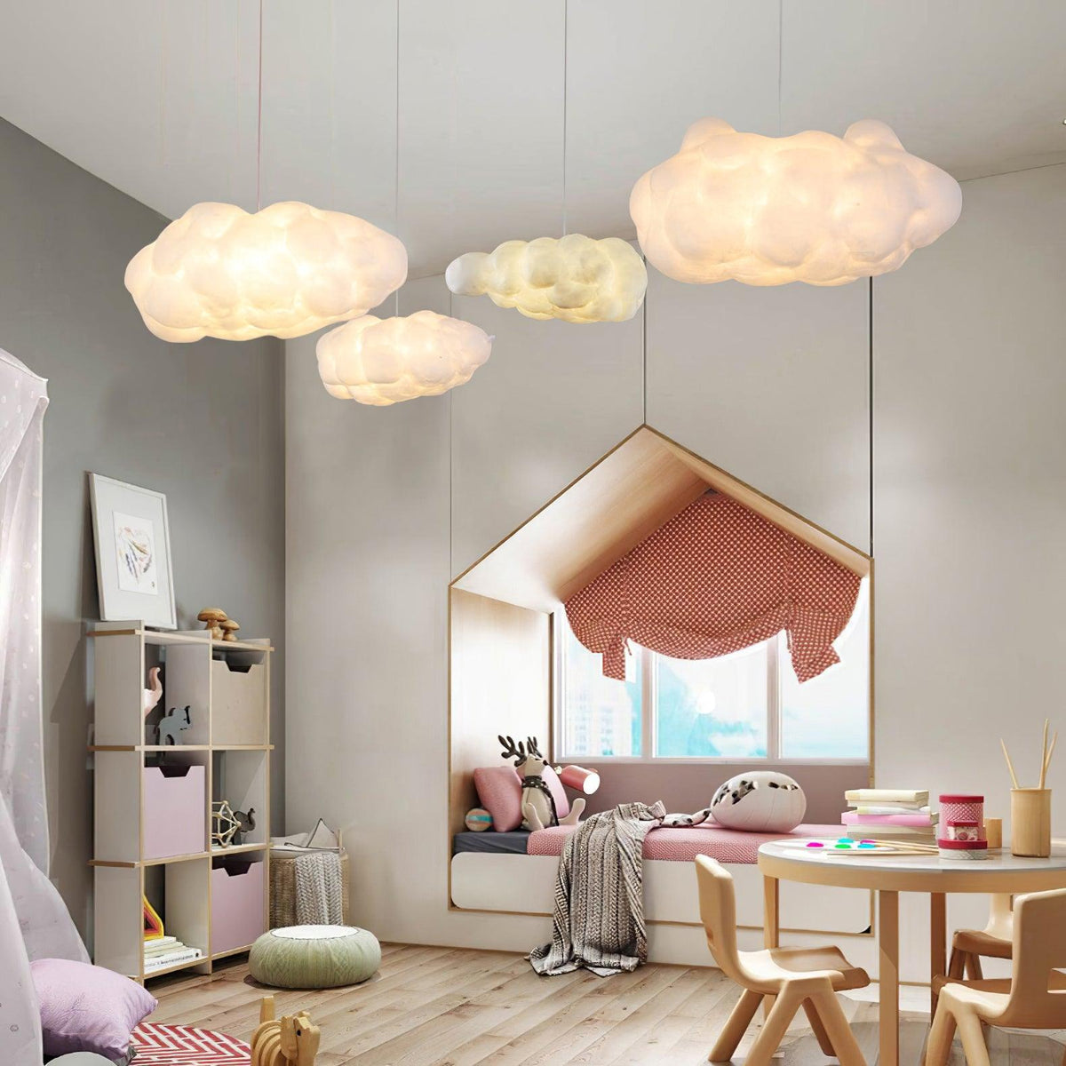 Cumulus Cloud Fabric Pendant (12"–35") - LivingLX