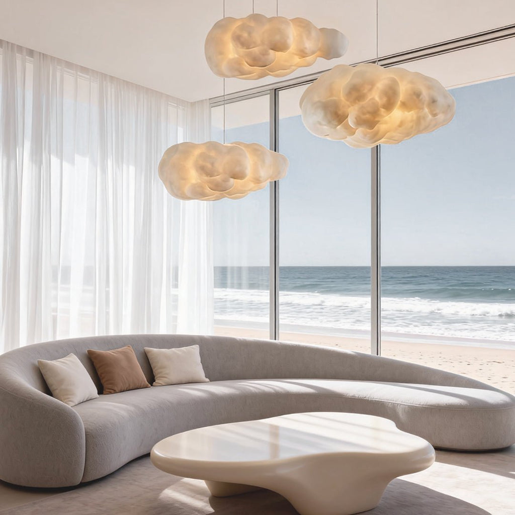 Cumulus Cloud Fabric Pendant (12"–35") - LivingLX