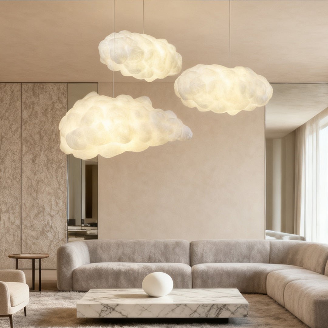 Cumulus Cloud Fabric Pendant (12"–35") - LivingLX