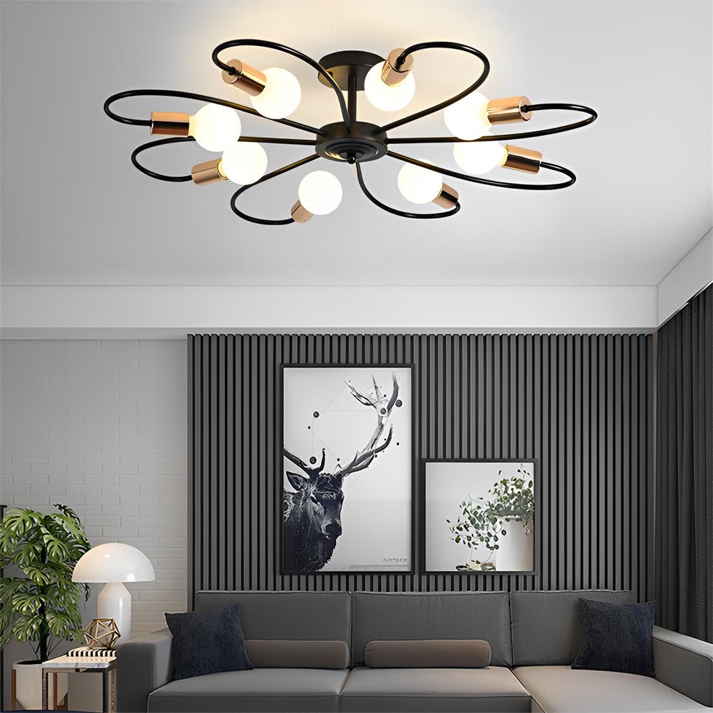 Dahlia Floral Flush Mount (33") - LivingLX