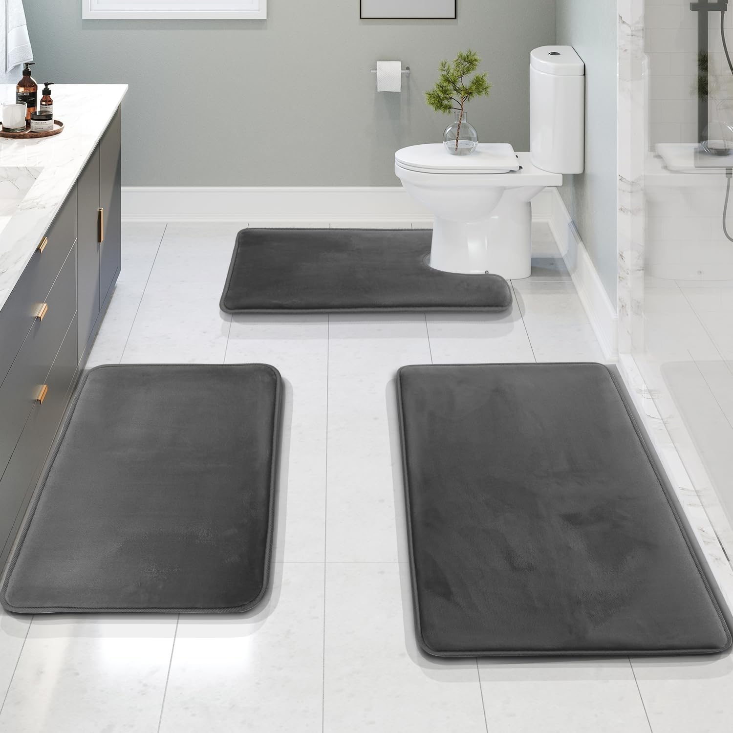 VelvaLuxe Memory Foam Bath Mat Set