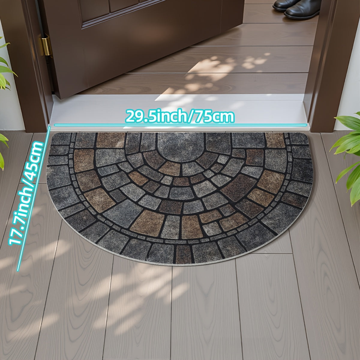 Half-Circle Mosaic Door Mat