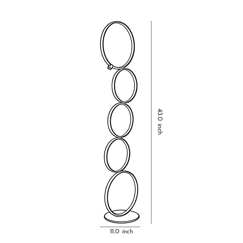 Cascade Five-Ring Floor Lamp (44")