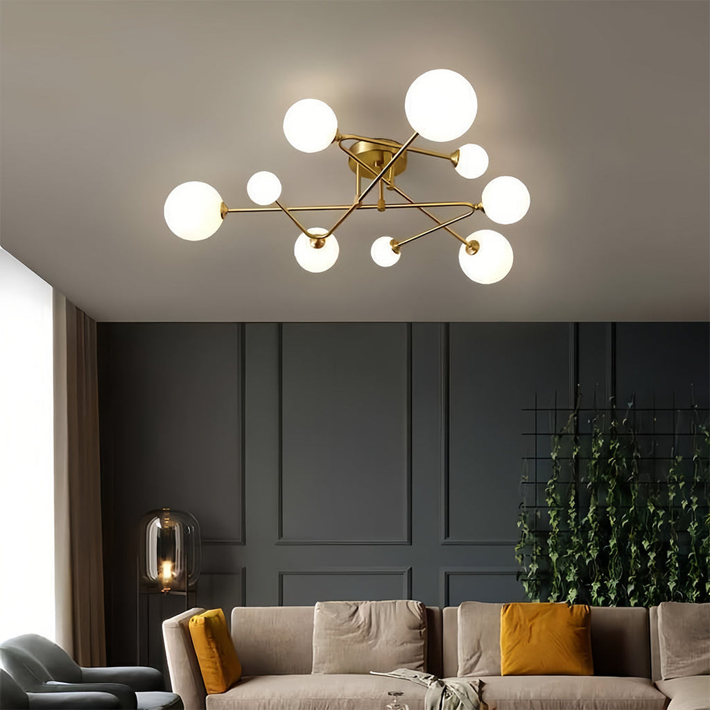 Lyra Glass Bean Semi-Flush Mount (26"–39")