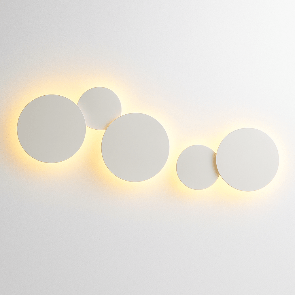 Eclipse Round LED Wall Sconce | Modern Moon Halo Wall Light in Wood or Metal (Sold Individually) - LivingLX