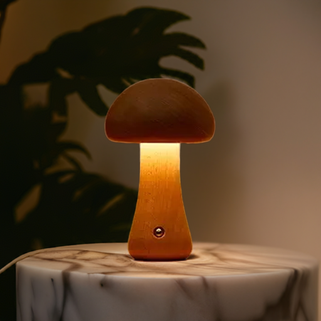 MushRoomGlow Beech Wood Lamp