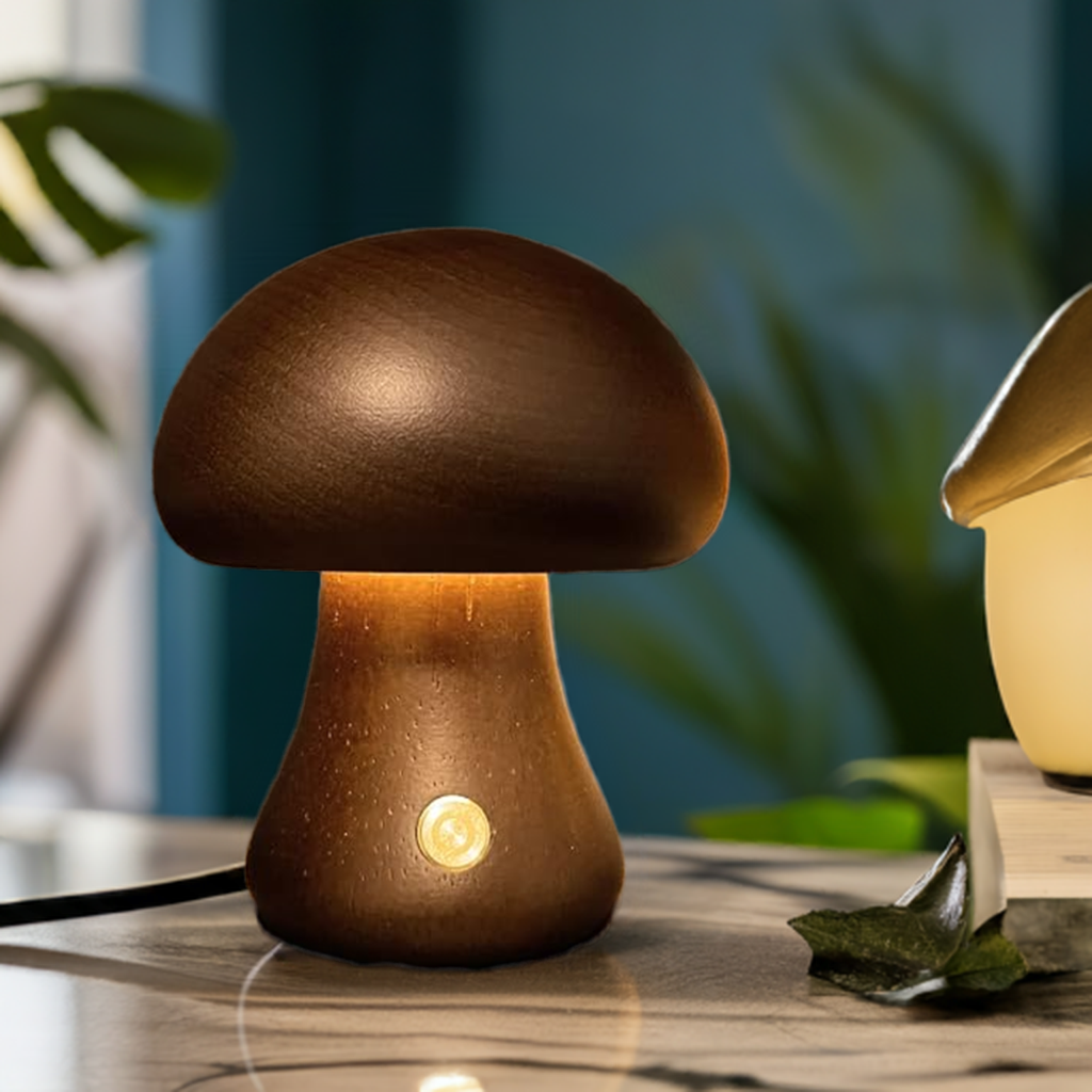 MushroomGlow Wooden Table Lamp - view 6