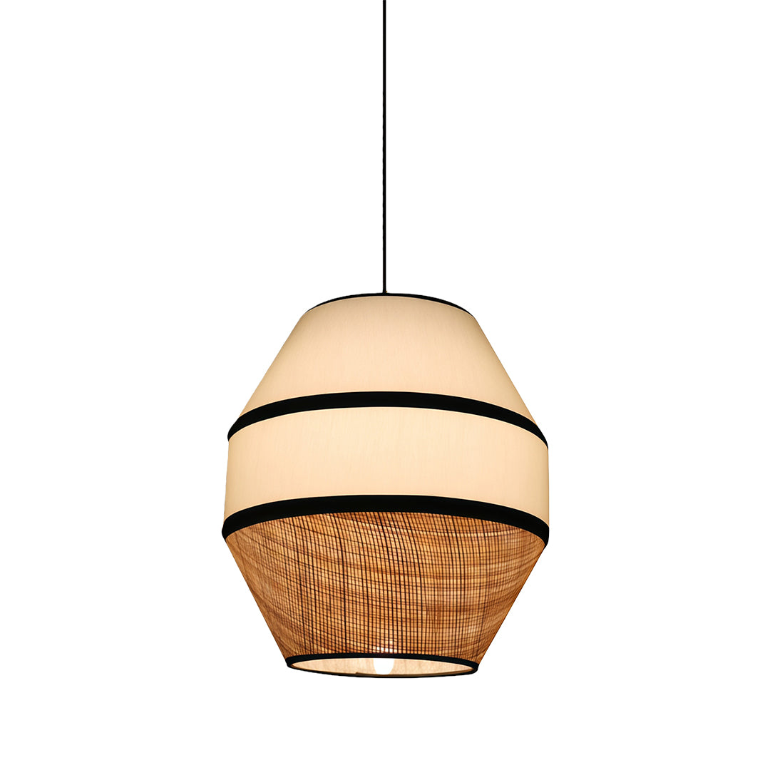 Japanese Fabric Shade Pendant Light - view 3