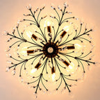 Fern Crystal Leaf Semi-Flush Mount (26"–33") - LivingLX