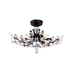 Fern Crystal Leaf Semi-Flush Mount (26"–33") - LivingLX
