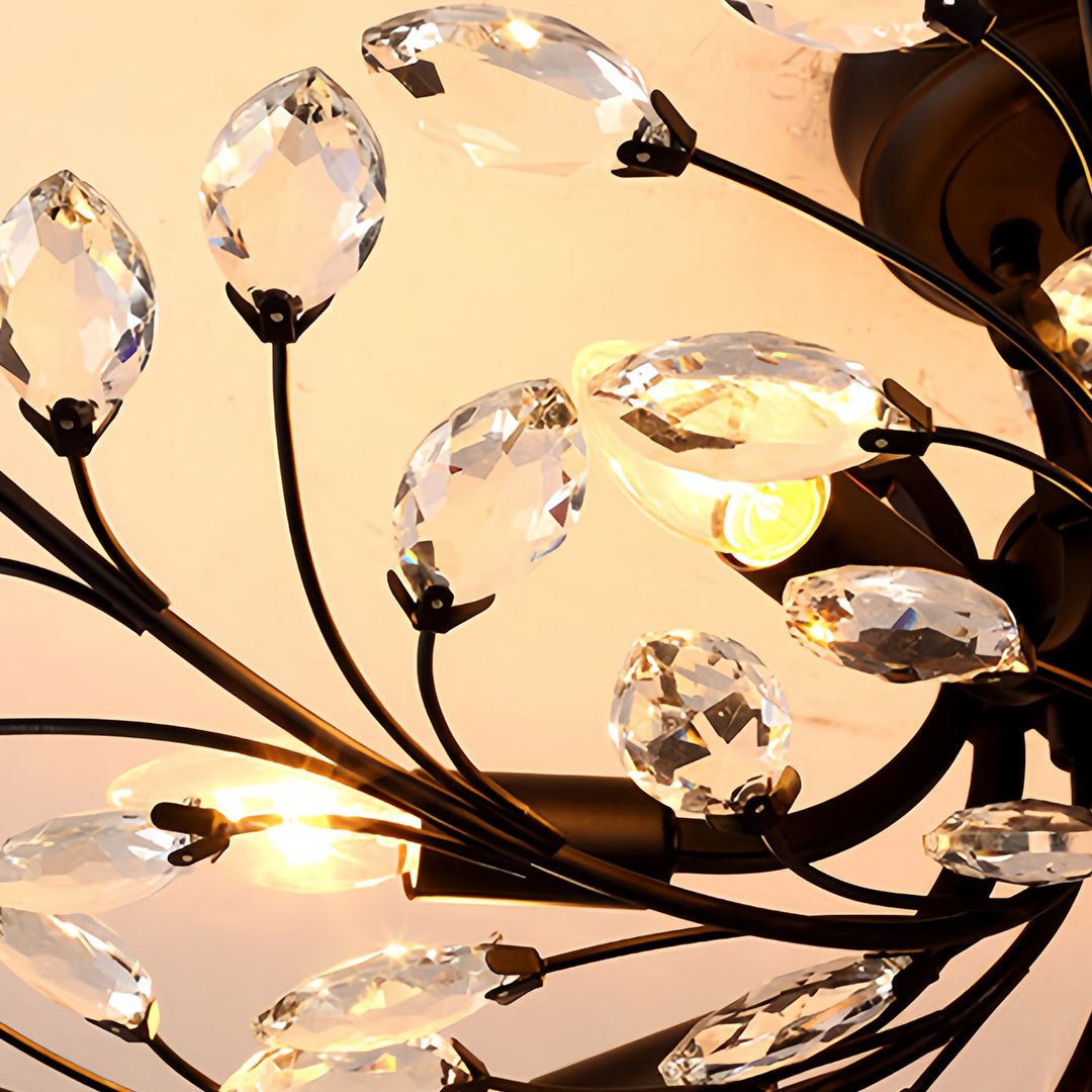 Fern Crystal Leaf Semi-Flush Mount (26"–33") - LivingLX