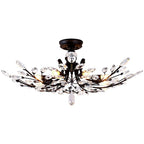 Fern Crystal Leaf Semi-Flush Mount (26"–33") - LivingLX