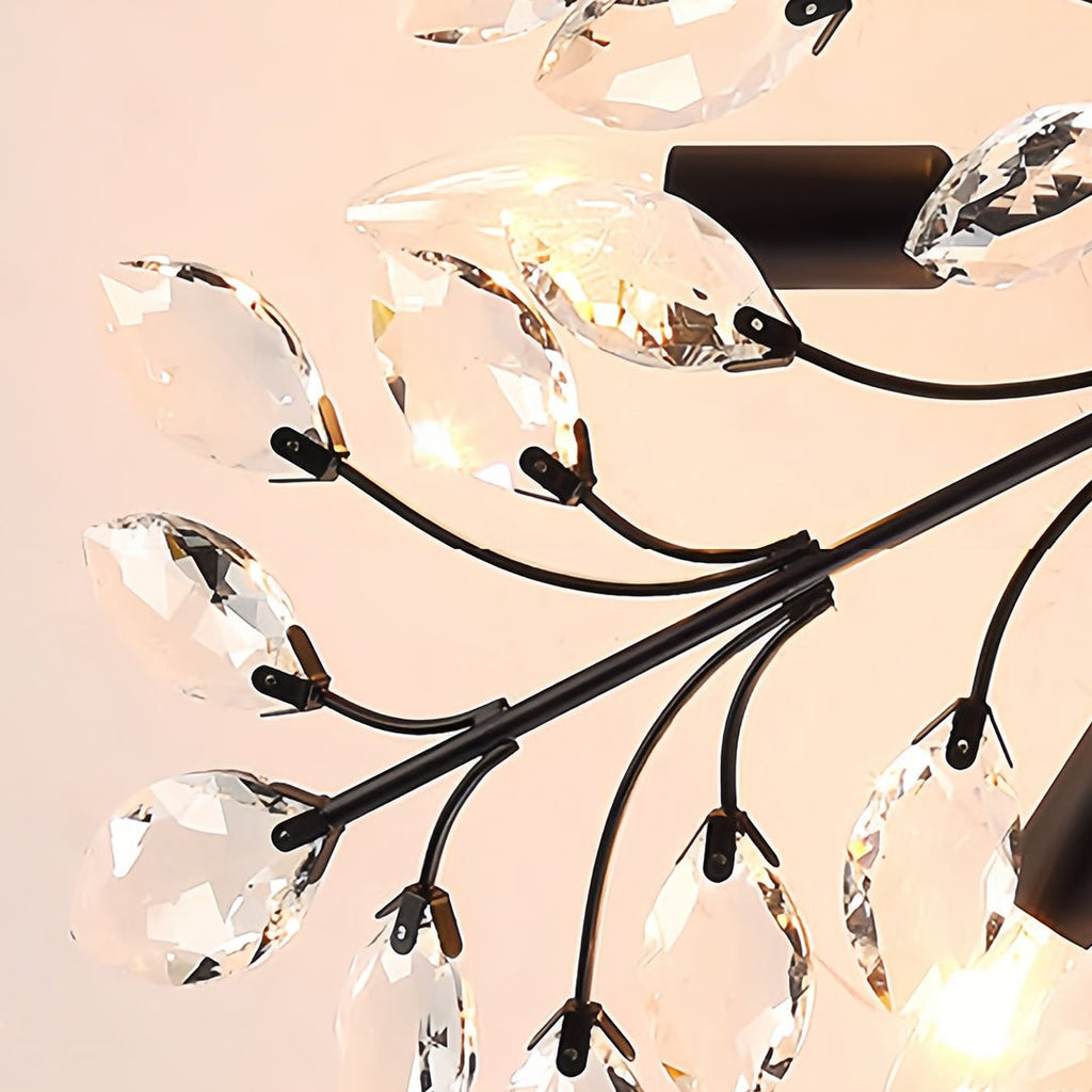 Fern Crystal Leaf Semi-Flush Mount (26"–33") - LivingLX