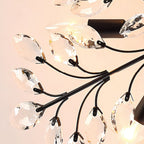Fern Crystal Leaf Semi-Flush Mount (26"–33") - LivingLX