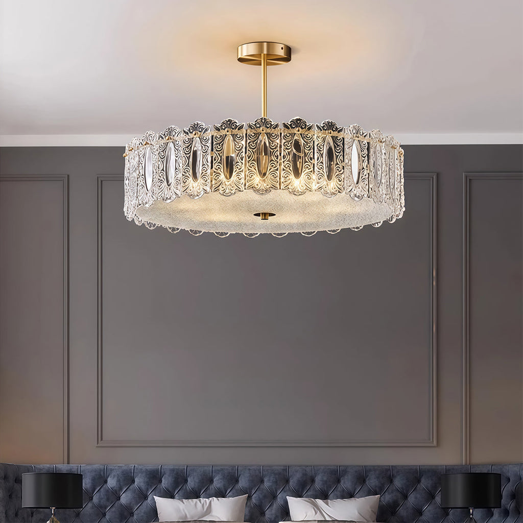 Margaux Copper Glass Semi-Flush Mount (16"–24")