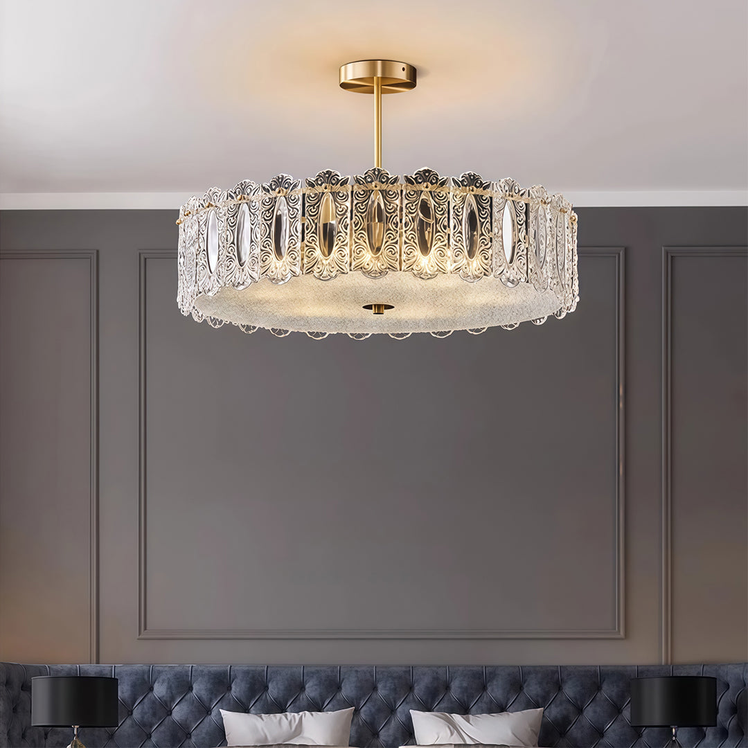 Margaux Copper Glass Semi-Flush Mount (16"–24")