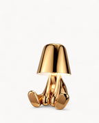 GleamTouch – Gold-Colored USB-Rechargeable Table Lamp, Dimmable and Compact - LivingLX