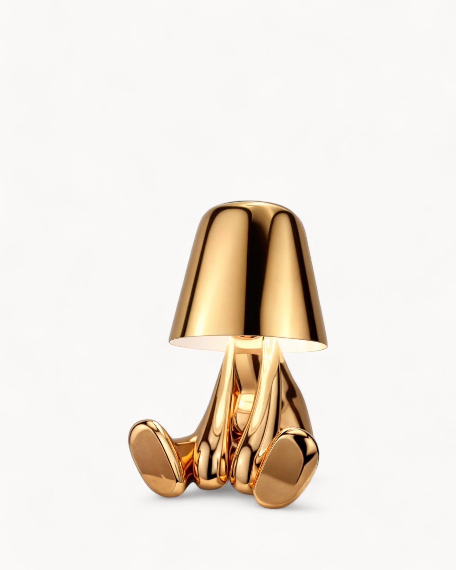 GleamTouch – Gold-Colored USB-Rechargeable Table Lamp, Dimmable and Compact - LivingLX