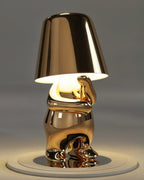 GleamTouch – Gold-Colored USB-Rechargeable Table Lamp, Dimmable and Compact - LivingLX