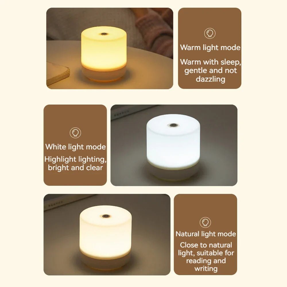 GlowEase – Compact LED Night Light with Touch Dimming - LivingLX