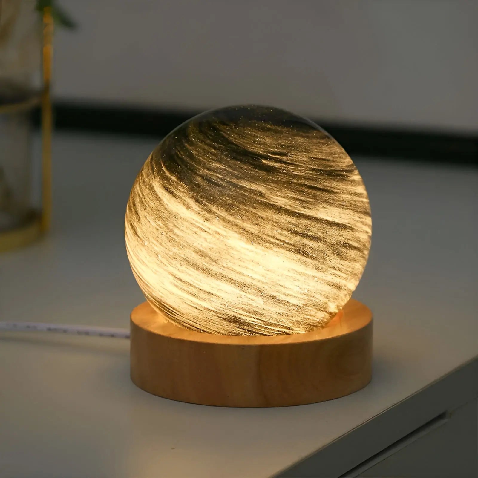 StellarGlow 3D Glass Table Lamp - view 3