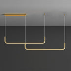 Hang Modern Linear LED Pendant Light | Dimmable Black or Gold Kitchen Island & Dining Table Light - LivingLX