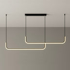 Hang Modern Linear LED Pendant Light | Dimmable Black or Gold Kitchen Island & Dining Table Light - LivingLX