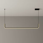 Hang Modern Linear LED Pendant Light | Dimmable Black or Gold Kitchen Island & Dining Table Light - LivingLX