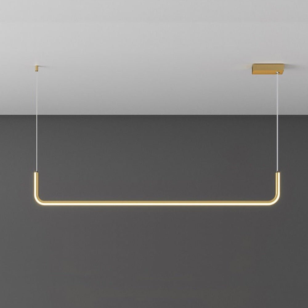 Hang Modern Linear LED Pendant Light | Dimmable Black or Gold Kitchen Island & Dining Table Light - LivingLX