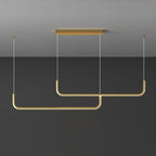 Hang Modern Linear LED Pendant Light | Dimmable Black or Gold Kitchen Island & Dining Table Light - LivingLX