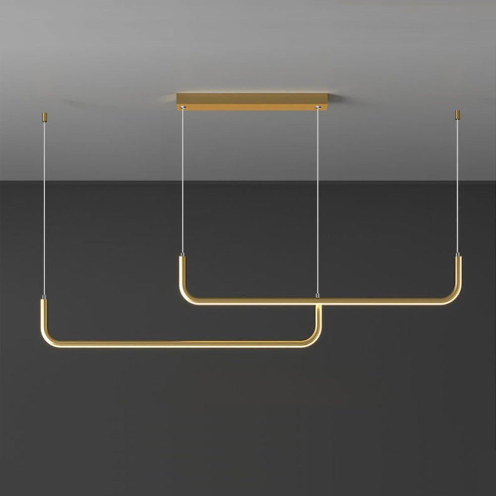 Hang Modern Linear LED Pendant Light | Dimmable Black or Gold Kitchen Island & Dining Table Light - LivingLX