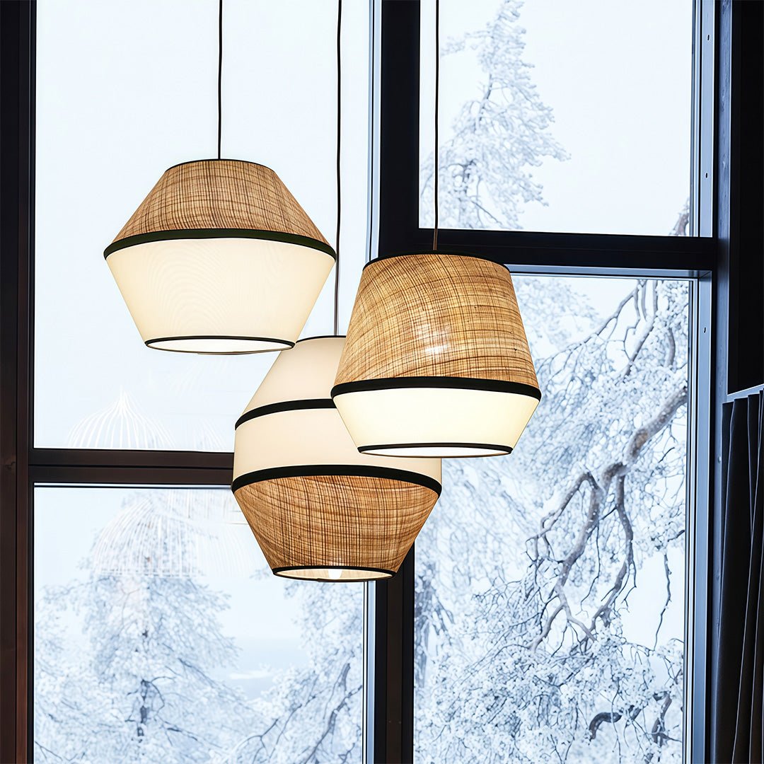 Haru Raffia Fabric Pendant (14"–16") - LivingLX