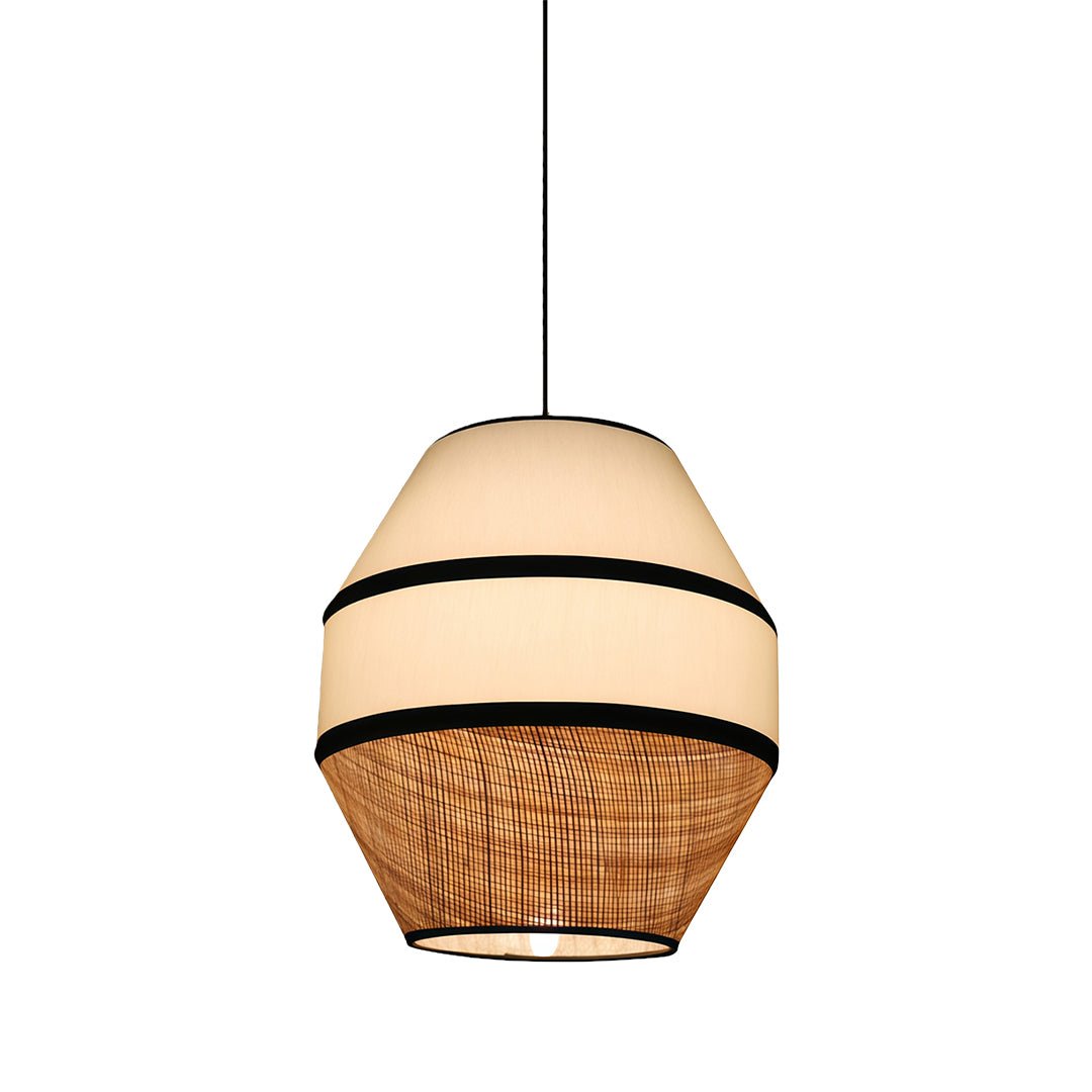 Haru Raffia Fabric Pendant (14"–16") - LivingLX