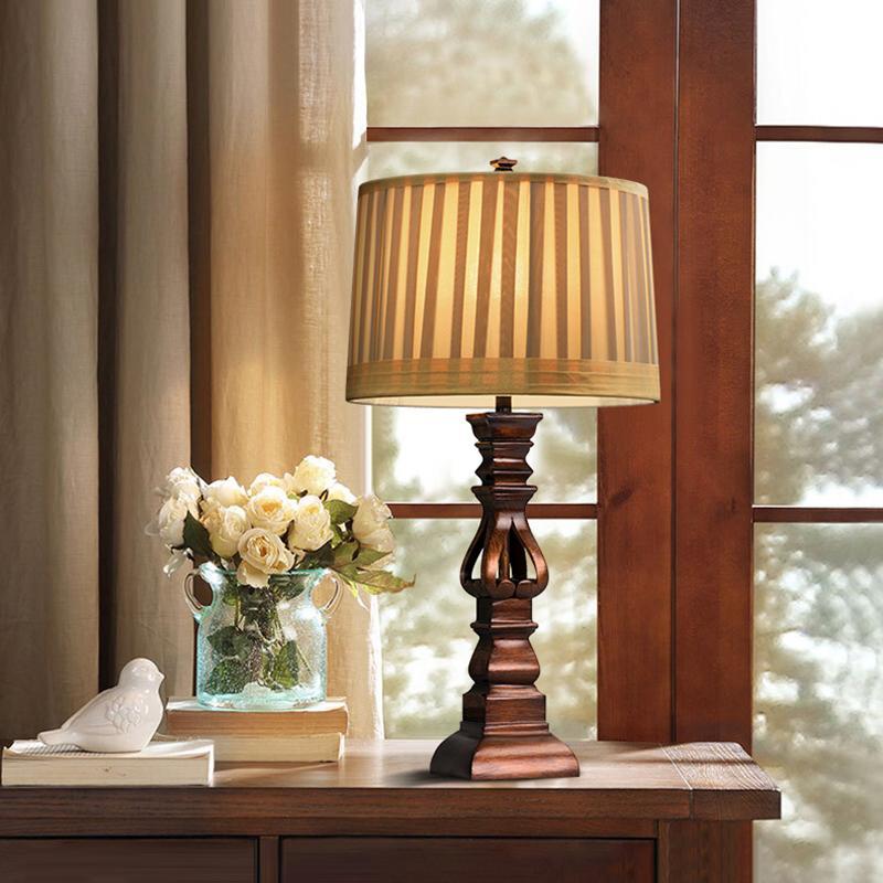 Hollis Wood Tower Table Lamp (24"–28") - LivingLX
