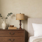 Hollis Wood Tower Table Lamp (24"–28") - LivingLX