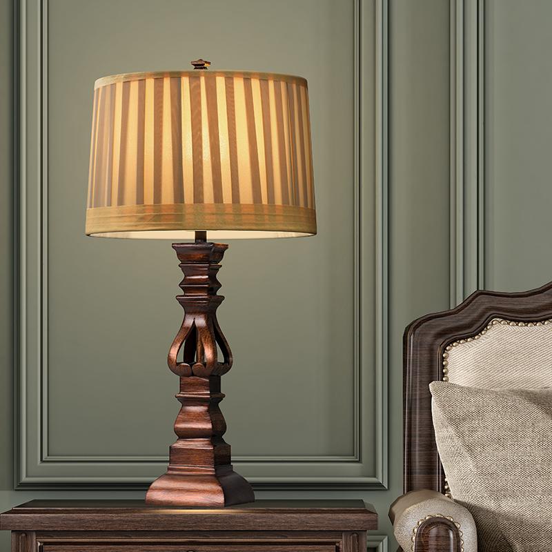 Hollis Wood Tower Table Lamp (24"–28") - LivingLX