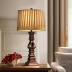 Hollis Wood Tower Table Lamp (24"–28") - LivingLX