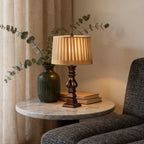 Hollis Wood Tower Table Lamp (24"–28") - LivingLX