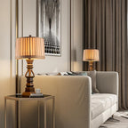 Hollis Wood Tower Table Lamp (24"–28") - LivingLX